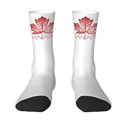 Kanada Crew Socken Kanada Flagge Socken Kleid Socken Kanadische Strümpfe Socken Neuheit Sportsocken Lange Socken, Kanada 01, One size von Generic