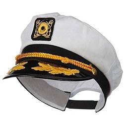 Kapitänsmütze, Verstellbare Yacht Schiff Boot Marine Mütze, Damen Männer Erwachsene Matrosenmütze Seemann Hut für Karneval Partys Cosplay, Weiß (White #1, One Size) von Generic