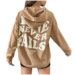 Kapuzenpullover Damen Pullover Oversize Hoodie Mit Aufdruck RüCken Langarm Sweatshirt Mit Kapuze Graphic Hoodies FüR Teenager MäDchen Y2k Top Hip Hop Streetwear Aesthetic E-Girl Pulli von Generic