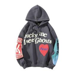 Kapuzenpullover I See Ghost Teen Mädchen und Jungen Rundhalsausschnitt Pullover Lucky Me Print Casual Hoodie Damen Langarm Einfarbig Basic Sweatshirts Streetwear Schule Juniors Tops für Mädchen von Generic