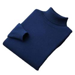 Kaschmir Pullover Männer Dicke Business Casual Unterlage Pullover 100% Merino Wolle Rollkragenpullover, marineblau, Large von Generic