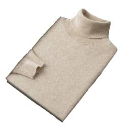 Kaschmir-Pullover für Herren Winter Rollkragenpullover Langarm Strickpullover Herren, beige, XX-Large von Generic