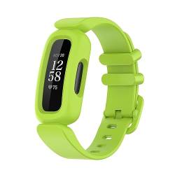 Kinder Armbänder Kompatibel mit Fitbit Ace 3 Armband, weiches Silikon wasserdichtes Armband Sport Uhrenarmband Jungen Mädchen (Green, One Size) von Generic