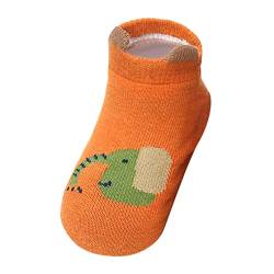 Kinder Indoor Warme Winter Baby Socken Cartoon Sommer Baby Socken Nette Kinder Hohe Socken Sockenschuhe für Kleinkinder (Orange, 12-18 Months) von Generic