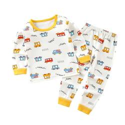 Kinder Jungen Mädchen Langarm Schlafanzug Top Hose Outfit Nachtwäsche Pyjama Set (DE/NL/SE/PL, Numerisch, 110, 116, Regular, Auto 2) von Generic