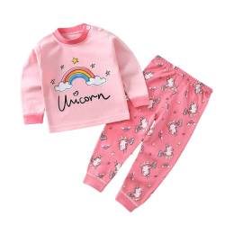 Kinder Jungen Mädchen Langarm Schlafanzug Top Hose Outfit Nachtwäsche Pyjama Set (DE/NL/SE/PL, Numerisch, 80, 86, Regular, Unicorn) von Generic