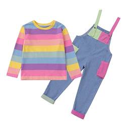 Kinder Kleinkind Baby Mädchen Frühling Sommer Baumwolle Patchwork Langarm Hoodie (Hosen Outfits Kleidung Baby 3 (Pink, 12-13 Years) von Generic