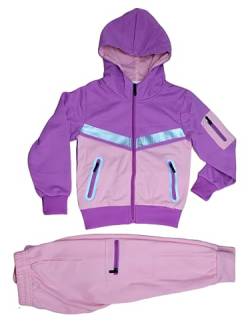 Kinder Mädchen Trainingsanzug mit Hoodie Jogginganzug Sportanzug Herbst Winter (110, Modell B4) von Generic