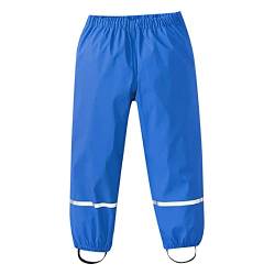 Kinder Regenhose Outdoor Wasserdicht Latzhose Atmungsaktiv Jungen Mädchen Buddelhose Leicht Matschhose Ungefüttert Dünne Regenlatzhose Regenhose Schlamm Hosen Kinder 1_12 Jahre (Blue, 7-9 Years) von Generic