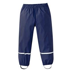 Kinder Regenhose Outdoor Wasserdicht Latzhose Atmungsaktiv Jungen Mädchen Buddelhose Leicht Matschhose Ungefüttert Dünne Regenlatzhose Regenhose Schlamm Hosen Kinder 1_12 Jahre (Navy, 5-6 Years) von Generic