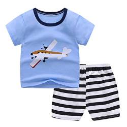 Kinderanzug 92 Kleinkind Kind Baby Jungen Mädchen Kurzarm Comic-Töpfe Hemd + Hosen Outfits-Set Kleidung Junge 2 Jahre von Generic