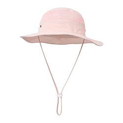 Kleinkind Bucket Hat Schutz Sonnenmütze atmungsaktiv Sun Kinder-Beach-Hut Fischer Kindermütze Ski Mütze Mädchen (Pink, 1-2Y) von Generic