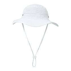 Kleinkind Bucket Hat Schutz Sonnenmütze atmungsaktiv Sun Kinder-Beach-Hut Fischer Kindermütze Ski Mütze Mädchen (White, 1-2Y) von Generic