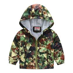 Kleinkind Junge Mädchen Winterjacke Kapuzenjacke Regenjacke Übergangsjacke Jungen Wanderjacke Baby Reißverschluss Winddichte Mantel wasserdichte Jacke Mit Kapuze Trench (D-Army Green, 4-5 Years) von Generic