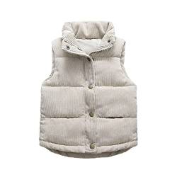 Kleinkind Jungen Mädchen Weste Fleece Fuzzy Ärmelloser Mantel Oberbekleidung Taschen Kleidung Baby Mädchen (Beige, 2-3 Years) von Generic