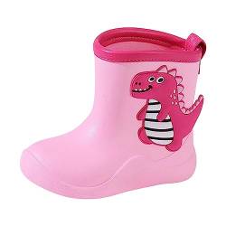 Kleinkind Kinder Kinder Regen Stiefel Mädchen Baby Cartoon Dinosaurier Regen Schuhe Rutschfeste Gummistiefel Baby Boots Winter (Pink, 31.5 Little Child) von Generic