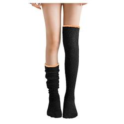 Kniestrümpfe Damen Winter Thermo Overknee Strümpfe Lange Thigh Highs Overknees Strümpfe Plüschstrümpfe aus Korallenfleece Socken von Generic