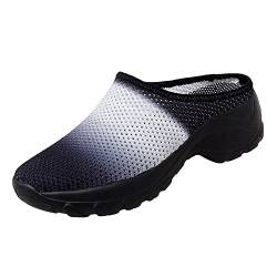 Knit Comfort Half Casual Platform Support Outdoor-Schuhe mit Bogen Atmungsaktive Hausschuhe Schuhe Wedge Walking Damen Freizeitschuhe Damenschuhe Halbschuhe (White-A, 38) von Generic