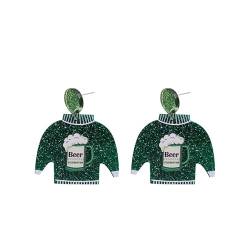 Kreative Mode-Acryl-Ohrringe, grüner Zwerg-Pullover, Schmuck, Geschenke, kreative niedliche Acryl-Ohrringe WhU463 (F, One Size) von Generic