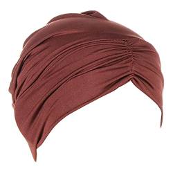 Krebs-Kopfhut Kappe Ethnische Böhmische Blumen Haarabdeckung Wrap Turban Kopfbedeckung Turban Kappe Plissee Hut Damen Stirnbänder rutschfest (K-B, Einheitsgröße) von Generic