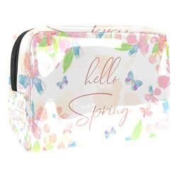 Kulturbeutel für Männer, Reise Kultur Organizer Dopp Kit Wasserfester Rasierbeutel für Kulturzubehör,Hallo Frühlings Blumen Blatt Blumenschmetterlings Rosa von Generic