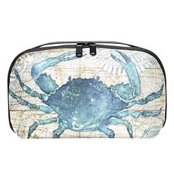 Kulturbeutel für Männer, Reise Kultur Organizer Dopp Kit Wasserfester Rasierbeutel für Kulturzubehör,Sea Life Crab Starfish Coral Retro von Generic