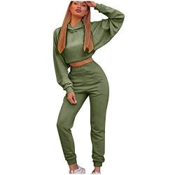 Kurze Kapuziner-Hosen für Frauen Sports Long Casual Anzug für Frauen Anzüge & Sets Overall (Green, L) von Generic