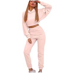 Kurze Kapuziner-Hosen für Frauen Sports Long Casual Anzug für Frauen Anzüge & Sets Overall (Pink, L) von Generic