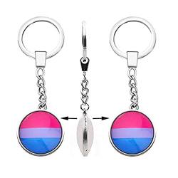 LGBT Schlüsselanhänger mit doppelseitigem Glaskugel-Anhänger in Regenbogenfarben, L, von Generic