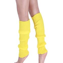 Langer Beinwärmer Stulpen Damen Winter Kälteschutz Thermo Leg Warmers Stricksocken Bequeme Beinstulpen Kniestrümpfe Verdickte Kniewärmer Weich Leg Boot Stockings Rd Knit Warmer (Yellow, One Size) von Generic