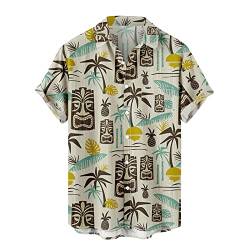 Last Minute Angebote Hawaiihemd Herren 2024 Sommer Freizeithemden Kurzarm Stretch T Shirt Funky Bequeme Sportshirt Button Down Basic Outdoorshirt Regular Sommerhemd Atmungsaktiv Herrenhemd von Generic