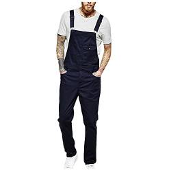 Latzhose Herren Arbeitshose Baumwolle Outdoor Baggy Jeans Herren mit Löcher Hosenträgern Jumpsuit Herren Lang Straight Latzhose Herren Jeans Freizeit Overalls Herren Pattentaschen Workwear von Generic