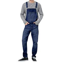 Latzhose Herren Jeans 90Er - Jeanslatzhose Herren Lang Große Größe Overalls Regular Fit Hose Männer Locker Lang Denim-Jumpsuit Outdoor Arbeitslatzhose Loose Arbeitshose/Jeanshose/Cargohose von Generic