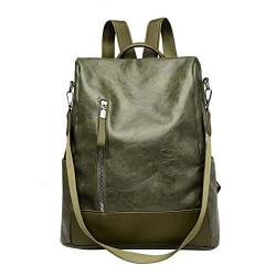 Leder Rucksack Retro Soft PU Anti-Diebstahl Schulter Reiserucksack (Grün) von Generic