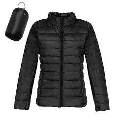 Leichte Daunenjacke Damen Puffer Jacke Leichter Daunenmantel Lightweight Steppjacke Damen Leicht Packable Down Jacket Women Federleichte Daunenjacke Frauen Dünne Jacke Daunen (Schwarz, S) von Generic