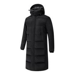 Leichte Daunenjacke Herren Lang Leicht Puffer Jacke Steppjacke Herren Übergangsjacke Dünne Daunenmantel Herren Puffer Mantel Leichter Steppmantel Winter Daunen Mantel Herren Warme Pufferjacke Kaputze von Generic