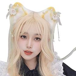 Lolita Stirnband mit Quaste Kunstfell Ohren Haarreifen Cosplay Party Kostüm Kopfbedeckung Niedlich Tier Party Haarschmuck von Generic