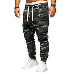 Lose Pants Tooling Pants Fashion Handsome PocketJeans Herren Camouflage Hose Bunny Socken Sweatpants Jogginghose Athletic Pants Fitness Hose, Schwarz , 58 von Generic