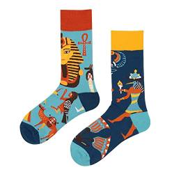 Lustige Rundhals-Socken Wadenlang Cooles Muster AB Socken für Damen und Herren, Ägypten, One size von Generic