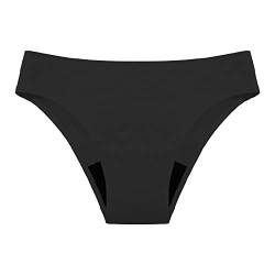 Mädchen Perioden Bikini Auslaufsichere Menstruations Bikinihose Damen Badehose Hohe Taille Periodenunterwäsche Saugstark Bikinislips Menstruationsunterwäsche Unterhosen Teenager,Schwarz,L von Generic