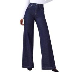 Männer Jeanshosen Bein für Damen, Stretch-Baggy-Jeans mit niedriger Taille Bonprix Damen (Navy, L) von Generic