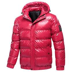 Männer Winterjacke Glänzend Übergangsjacke Schwarz Outdoor Jacket Wintermantel Arbeitsjacke Herren Winter Lang Winter Mantel Kurzmantel Steppjacke Leicht Gesteppt Steppjacke (Red, XXXXL) von Generic