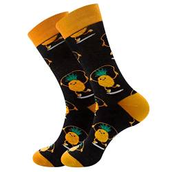 Männer und Frauen Erwachsene geometrische Frucht Ananas Socken Straßensocken Astronaut Socken Socken Bier Brezel (Orange, One Size) von Generic