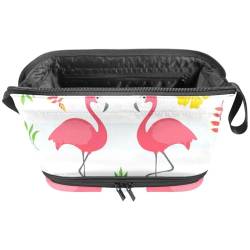Make up Taschen für Damen,Kulturbeutel für Herren,Reise Kosmetiktasche,Sommerlicher tropischer Flamingo von Generic