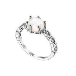 Mens Wedding Rings Frauen-weiße Edelsteine, die Zirkonia-Ring-Versprechen-Verlobungs-Eheringe glänzen Kinderwagenbefestigung Ringe (Silver, 10) von Generic