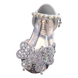 Mode Frühling und Sommer Kinder Tanzschuhe Mädchen Kleid Show Prinzessin Schuhe Perle Strass Pailletten Cartoon Tierform Kleinkind Mädchen Schuhe (Silver, 3.5-4 Years Toddler) von Generic