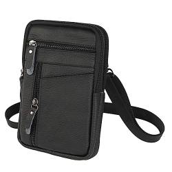 Mode-Handytasche für Herren, Handtasche, Schultertasche, Umhängetasche, Taillengürtel, Gürteltasche, Fanny-Reise, Hüfttasche zum Aufhängen Hüfttaschen (Black, One Size) von Generic