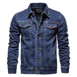 Mode Jacke Mantel Jeansjacken Lässige Basic Outwear Mantel Denim Jacket Men Männer Motorrad Langarm Warme Mantel Jacke Stehkragen Tasche Schwarze Jeansjacke Baggy Mehrfarbig von Generic