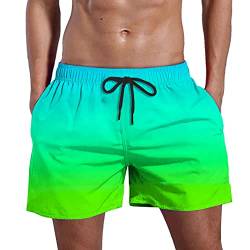 Modische und Bequeme Herren-Strandhose mit Farbverlauf Badehose Herren Kurz L (new4-Green, XL) von Generic