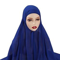 Modischer Hut für Jungen Damen weicher Chiffon langer Schal Schal Mode muslimischer Wrap Hijab Atmungsaktives Kopftuch (BU2, One Size) von Generic